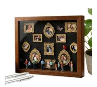 Cadre Mini Musée, Teca d'exposition pour souvenirs avec lumière - 11 cadres Mini de bureau avec 8 figurines et photos | Pour la famille, Saint et anniversaires