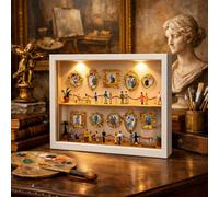 Cadre Miniature Photo Personnalisé, Vintage Mini Boîte de Silhouette Musée avec Figurines Et Lumière LED, Cadeau pour Couple, Femme, Homme, Anniversaire et Saint Valentin