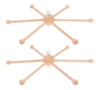 Cadre Mobile Suspendu en Bois et Métal, 2 Pièces, Design à Six Pieds | Support DIY Stable, Forme Sphérique Cloche sur Chaque Bras, pour Berceau et Déco Intérieure