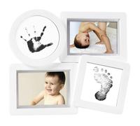 Cadre Montage Empreintes Photo Bébé Blanc