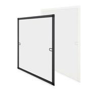 Cadre Moustiquaire Fenêtre Aluminium - sans perçage - Recoupable -Amovible (Blanc, 85 x 85 cm)