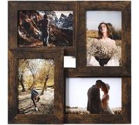 Cadre mural carré en résine pour quatre photos de 15,2 cm - Création d'un collage équilibré dans l'espace de vie ou la chambre à coucher (E)