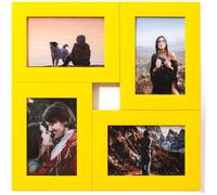 Cadre mural carré en résine pour quatre photos de 15,2 cm pour créer un collage équilibré dans l'espace de vie ou la chambre à coucher (D)