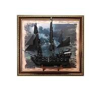 Cadre Mural Compatible avec Lego 10365 Black Pearl du Capitaine Jack, Support de Mur pour Set de Construction, Vitrine Murale pour Collection (A-2)
