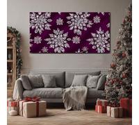 Cadre Mural Decoratif pour Salon Luxe Flocon de Neige Toile Decoration Murale pour Chambre Adulte Glamour Diamant Grand Tableau Moderne Hiver Cristal Impression Artistique pour Bureau 50x100 cm