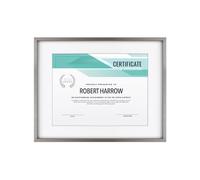 Cadre mural en m tal de fonderie MCS Master & Co., argent fonc , 28 x 35 cm, passe-partout, 21,6 x 28 cm