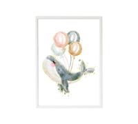 Cadre Mural Enfant Baleine Ballon Multi Coloured TU