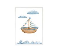 Cadre Mural Enfant Bateau Marin Multi Coloured TU
