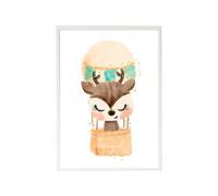 Cadre Mural Enfant Cerf Ballon Multi Coloured TU