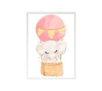 Cadre Mural Enfant Éléphant Ballon Multi Coloured TU