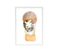 Cadre Mural Enfant Zèbre Ballon Multi Coloured TU