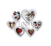 Cadre mural Love 6 Cœurs Blanc en plastique