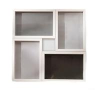 Cadre mural pour 4 photos - Options d'affichage flexibles - Facile à mettre à jour avec boutons rotatifs - Blanc