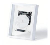 Cadre Musical Lecteur CD Montable Au Mur Cadre Photo Décoratif Affichage Numérique LED/Télécommande, pour Décoration de la Maison Et du Bureau White