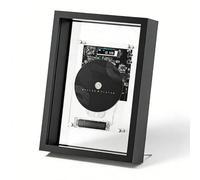 Cadre Musical Lecteur CD Montable Au Mur Cadre Photo Décoratif Affichage Numérique LED/Télécommande, pour Décoration de la Maison Et du Bureau Black