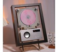 Cadre Musical Mural Avec Lecteur CD, Cadre Photo Décoratif Musical, Haut-parleur Intégré, Bluetooth 5.1 Bidirectionnel, Prise En Charge FM/USB/AUX, Avec Éclairage D'ambiance, Pour La Maison/le Bureau