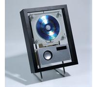 Cadre Musical Mural avec Lecteur CD, Cadre Photo Décoratif Musical, Sortie Bluetooth/USB/aux Bidirectionnelle 5.1 avec Télécommande/Haut-parleurs/6 Éclairages pour Maison/Couloir/décoration Mur Black