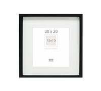 Cadre noir en bois pour encadrer des objets taille image 20,0 x20,0 cm;