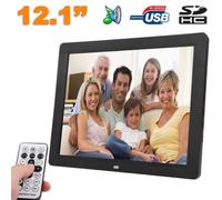 Cadre Numérique 12.1 Pouces Photo Lecteur MP3 Carte SD USB Noir YONIS