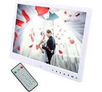 Cadre Numérique 13 Pouces Lecteur Média Photo Video Audio MP3 Haut Parleur Blanc