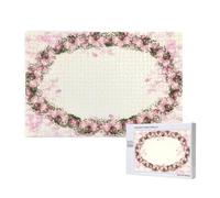 Cadre Ovale Vintage avec Roses Roses,Puzzle Familial en Bois de 1 000 pièces pour Adultes et Adolescents, décoration d'intérieur