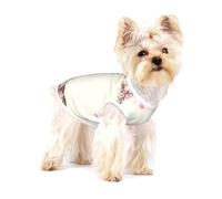 Cadre Ovale Vintage avec Roses Roses,T-Shirt sans Manches en Coton pour Animaux de Compagnie, Gilet Respirant, Extensible et Doux,L