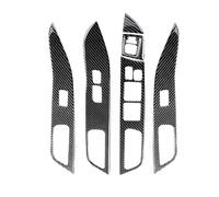 Cadre panneau commande vitre Ensemble D'autocollants De Garniture Intérieure En Carbone Lève-vitre Voiture Pour Mitsubishi Pour Lancer Pour EVO X Pour MR 2008 - 2015(Door Control RHD)
