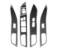 Cadre panneau commande vitre Ensemble D'autocollants De Garniture Intérieure En Carbone Lève-vitre Voiture Pour Mitsubishi Pour Lancer Pour EVO X Pour MR 2008 - 2015(Door Control LHD)