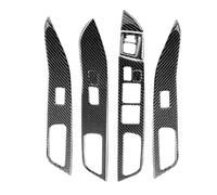 Cadre panneau commande vitre Pour Mitsubishi Pour Lancer Pour EVO X Pour MR 2008-2015 Panneau Levage Porte En Fiber Carbone Revêtement D'habillage Autocollants Intérieurs Voiture(Black RHD)