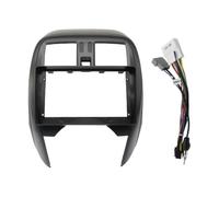 Cadre Panneau D'autoradio 9 Pouces Autoradio Android MP5 Lecteur Boîtier Panneau Cadre 2 Din Unité Principale Fascia Stéréo Tableau Bord pour Nissan March/Micra K13 2013-2017(Fascia with Cable)