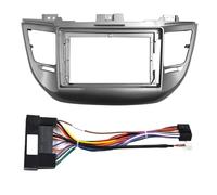 Cadre Panneau D'autoradio Façade D'autoradio 9 Pouces pour Hyundai pour Tucson (2015, 2016, 2017), GPS, Lecteur MP5, Stéréo, 2 DIN FHCBUTAE(Frame-Cord-Silver)