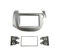 Cadre Panneau D'autoradio Kit De Façade D'autoradio Double DIN Montage sur Tableau De Bord DVD Stéréo CD pour Jazz pour FIT 2008-2013(RHD-Silver)