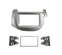 Cadre Panneau D'autoradio pour Jazz pour FIT 2008-2013 Kit De Façade D'autoradio Double DIN Montage sur Tableau De Bord DVD Stéréo CD(RHD-Silver)
