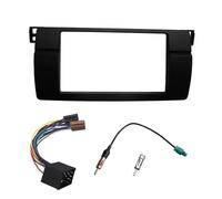 Cadre Panneau Façade 1 2 DIN pour Série 3 E46 1998 1999 2000 2001 2002 2003 2004 2005 Kit Garniture Tableau Bord Radio Adaptateur D'antenne Câblage ISO(180x105mm with ISO)