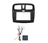 Cadre Panneau Fascias pour Sandero pour Symbole pour Logan 2014+ Radio Head Unit 2 Din Panel DVD GPS Lecteur MP5 Tableau Bord 10 Pouces(Câble de Cadre Canbus)