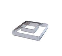 De Buyer - Cadre à entremets carré extensible en inox - 16 x 16 x 5 cm (max 30 x 30 x 5cm) -, Gris