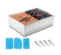 Cadre Patisserie Rectangulaire en Acier Inoxydable,Moule Patisserie Extensible, Extra Haute 8CM,avec Système de Fixation,Moule Gateau Carré Pour Petits et Grands Gâteaux Mousse et Tartes,34 * 53cm