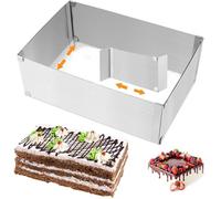 Cadre Patisserie Rectangulaire, Moule Rectangulaire Patisserie, Cadre Patisseries Extensible Moule Gateau Carré pour petits et grands gâteaux et tartes(Hauteur : 10 cm)