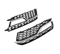 Cadre Phare Antibrouillard Coque En Maille Lunette Noire Brillante Panneau À Trous En Nid D'abeille Couvercle Surround Pour A5 S5 2013 - 2017 Calandre Avant Voiture(Argent)