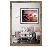 Cadre photo 10 x 15 cm - Cadre blanc en bois acrylique - Cadre portrait - Cadre photo - Cadre photo - Cadre décoratif sans image Alice, Bois, marron, 40 x 100 cm