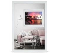 Cadre photo 10 x 15 cm - Cadre blanc en bois acrylique - Cadre portrait - Cadre photo - Cadre photo - Cadre décoratif sans image Alice, Bois, Bouleau, 33 x 98 cm