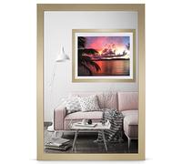 Cadre photo 10 x 15 cm - Cadre blanc en bois acrylique - Portrait - Décoratif sans image Alice, Bois, or, 50 x 100 cm