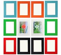 Cadre Photo 10 x 15 cm,Lot de 12 Cadre pour Collage Photos Décoration Mural,Cadres en Carton,Livré Avec un Film Plastique Transparent,Multicolores,Installation Autocollante,Aans Clous Nécessaires