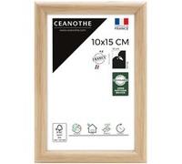 Cadre Photo 10x15 cm Bois Clair Naturel pour exposition - Convient au Photo Souvenir et A6 - Verre acrylique Incassable Collection Essentiel Fabriqué en France Bois Clair Naturel