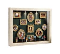 Cadre Photo - 12.36 inch Boîte Présentation | Support Souvenirs, Lumière LED Chaude Bois Naturel pour Cadeau Saint-Valentin Anniversaire Mariage Décoration Salon Bureau Intérieur Famille