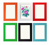 Cadre Photo 13 x 18 cm,Lot de 6 Cadre Photos pour Collage Photo Décoration Mural,Cadres en Carton,Livré Avec un Film Plastique Transparent,Multicolores,Installation Autocollante,Aans Clous Nécessaires