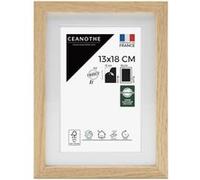 Ceanothe Cadre Photo Bois Chêne 13x18 cm avec Passe-Partout 10x15 cm - Bois Naturel FSC pour Cadeau Photo classique et A6 - Verre acrylique Incassable Collection ALBA - Fabriqué en France