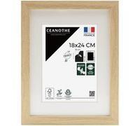 Ceanothe Cadre Photo 18x24 cm en Bois FSC Brut Passe-Partout 13x18 cm - Convient au A5 Design Effet Caisse Collection Milan Verre Acrylique Incassable Recyclé Fabriqué en France