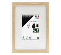 Ceanothe Cadre Photo 20x30 cm en Bois FSC Brut Passe-Partout 13x18 cm - Convient au A4 Design Effet Caisse Collection Milan Verre Acrylique Incassable Recyclé Fabriqué en France