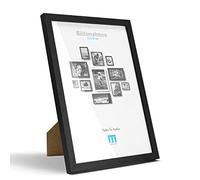 Cadre photo, 21 x 30 cm, noir, format A4, minimaliste et moderne, pour photos images, 1 pièce, avec une protection en verre acrylique, peut être utilisé comme support de table ou sur le mur